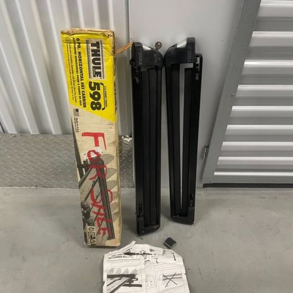 Vintage Thule 598 Horizontal Ski Carrier Roof Rack Attachment Set